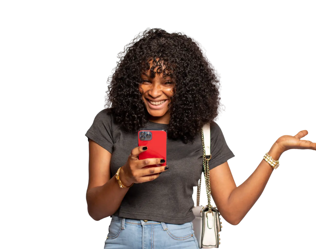 Shopper checking her order on Dinacart